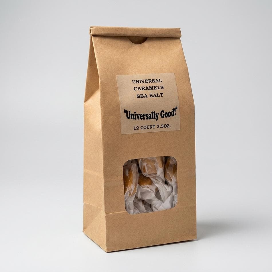 Dark Chocolate Sea Salt Caramels, Butter & Cream Caramel Candy, Melt-in-Your-Mouth, 32-Piece Bag