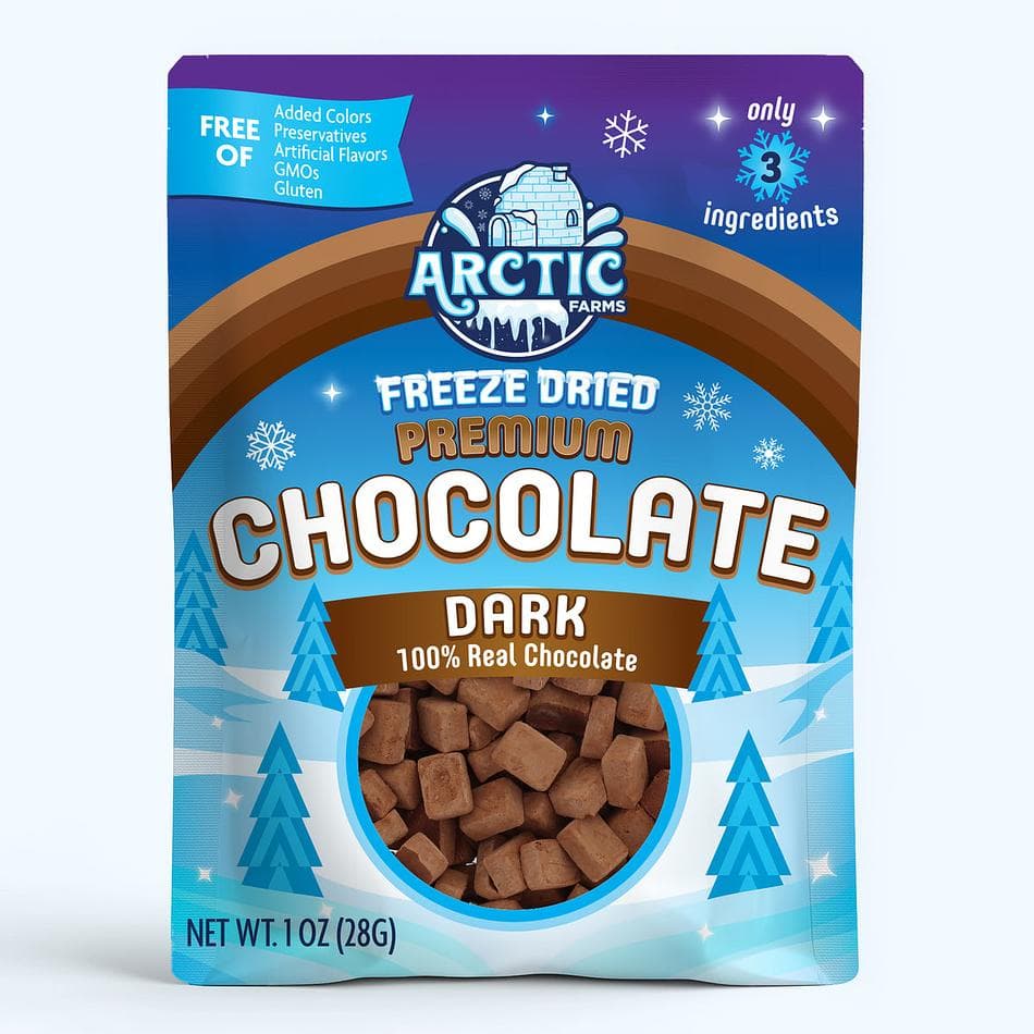 Freeze-Dried Dark Chocolate Chips, Organic Cacao & Coconut Sugar, Crunchy Melt-in-Your-Mouth Snack, Pack of 3 Resealable Bags (1 oz each)