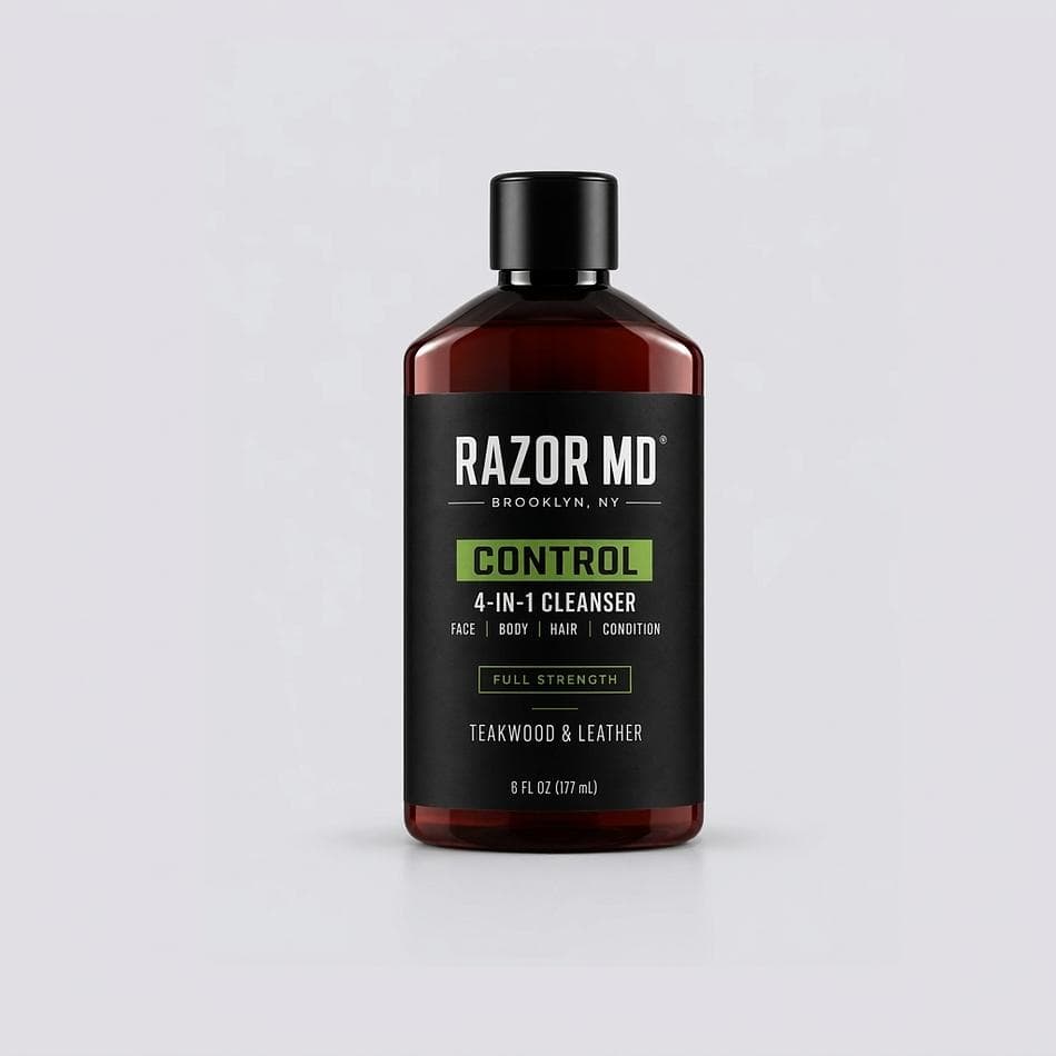 4-in-1 Face, Body & Hair Wash + Conditioner, Honey & Vitamin E, Clean & Soft Skin, Teakwood Leather Scent, 6 oz