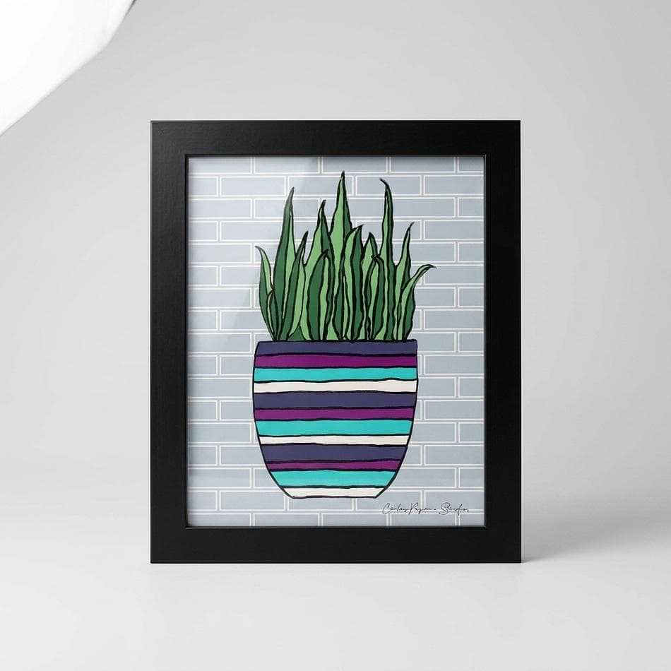 Botanical Art Print, Hand-Drawn Greenery Plant Illustration, Calming Minimal Wall Decor, 8x10 Unframed Print