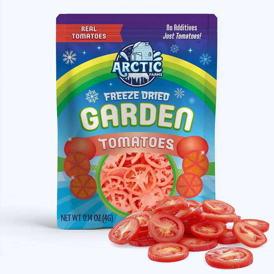 Freeze-Dried Large Tomato Slices, Pure, Savory Snack & Ingredient, Resealable Bag (0.14 oz)