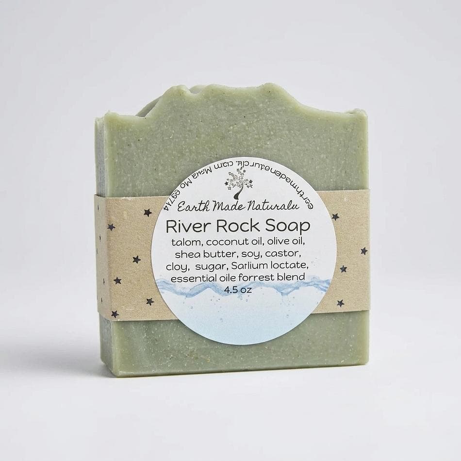 Natural Bar Soap, Tallow & Shea Butter, Forest Essential Oil Scent, Moisturizing Long-Lasting Body Bar, 1 Bar
