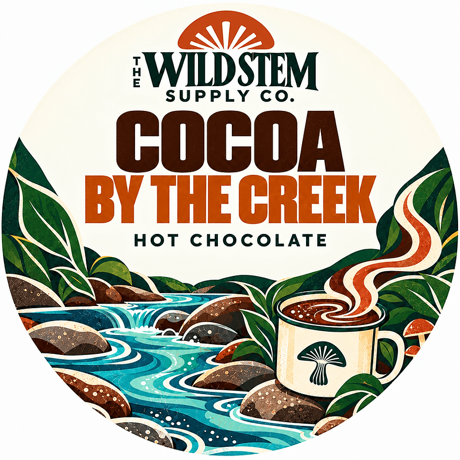Mushroom Hot Chocolate Mix, Sweetened Cocoa Blend, Cozy Functional Cocoa, 10 oz Resealable Pouch