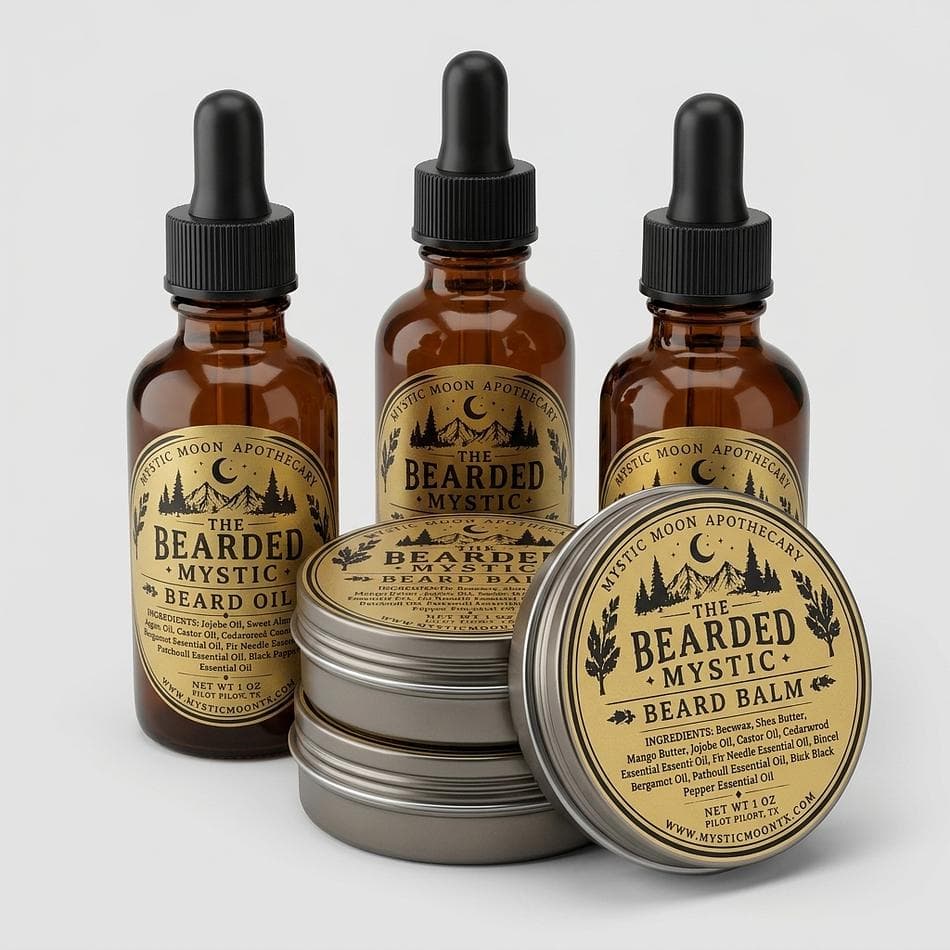 Beard Oil & Beard Balm Set, Sandalwood Cedarwood Frankincense, Softens & Tames Beard, 1 oz + 1 oz Grooming Kit