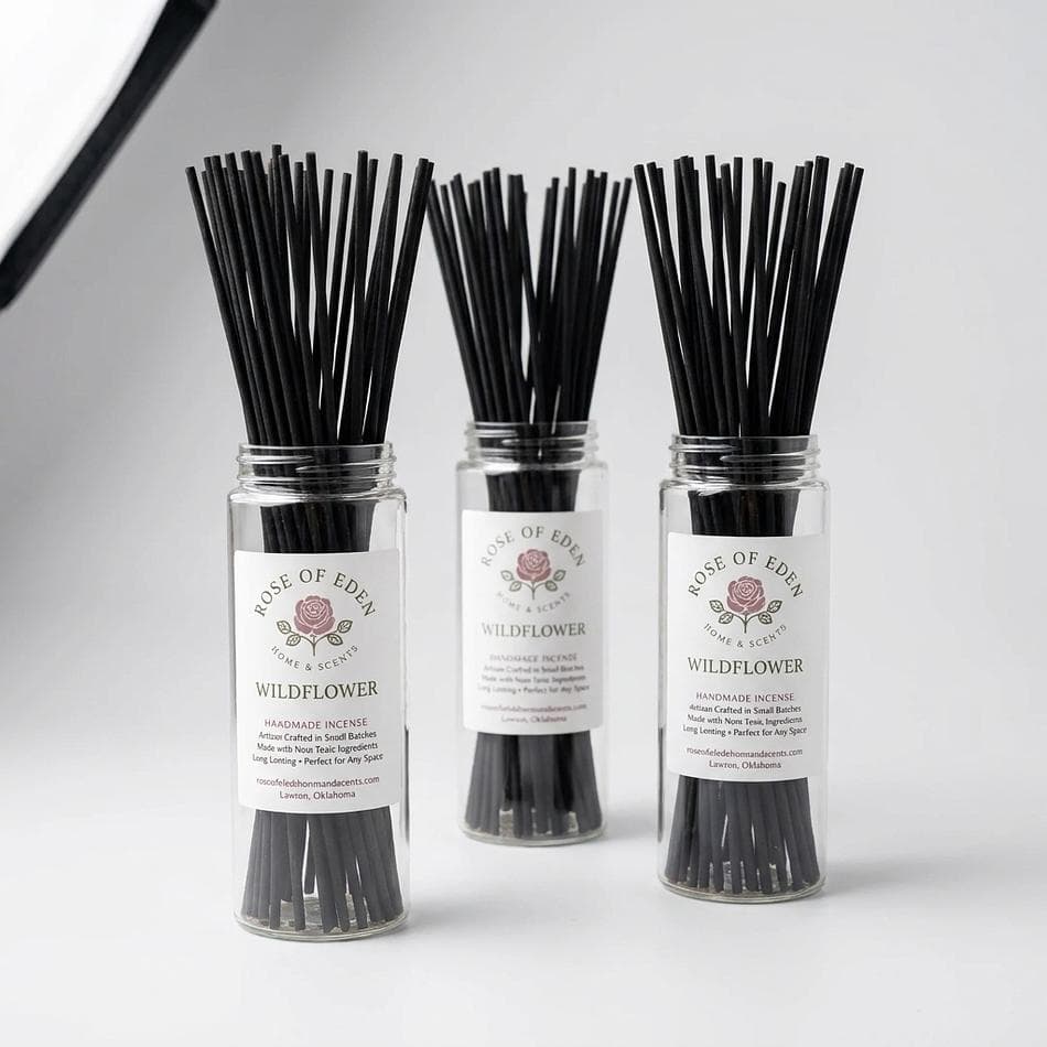 Handcrafted Incense Sticks, Patchouli & Lavender, Clean Low-Smoke Burn, 11 Inch Sticks, 20 Count Tube