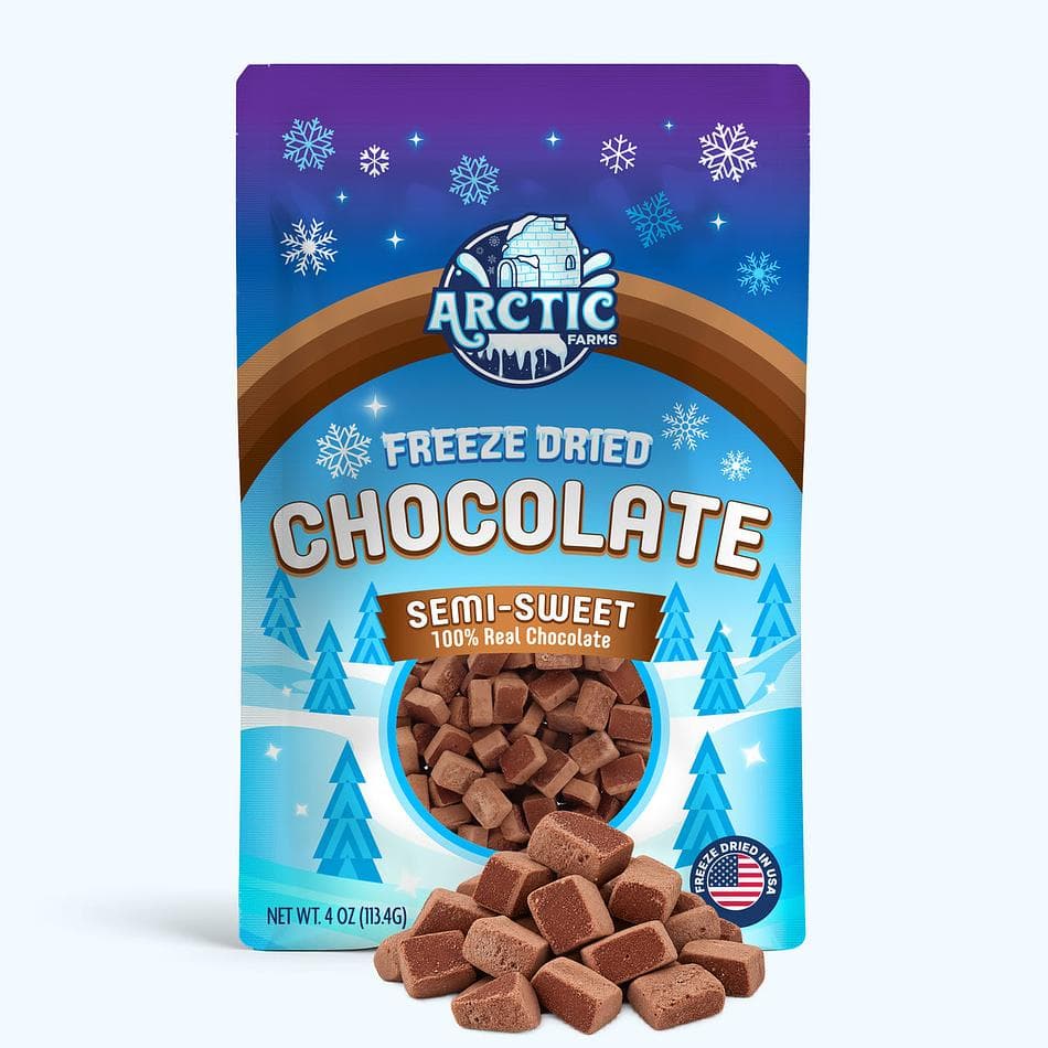 Freeze-Dried Semi-Sweet Chocolate Morsels, Real Cocoa Butter, Crunchy No-Melt Snack & Topping, Large Resealable Bag (4 oz)