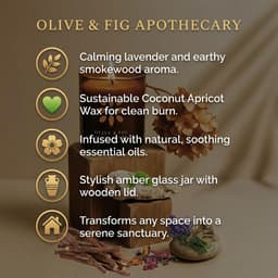 Olive & Fig Apothecary Smokewood Lavender scented 2-wick 11 oz candle-3