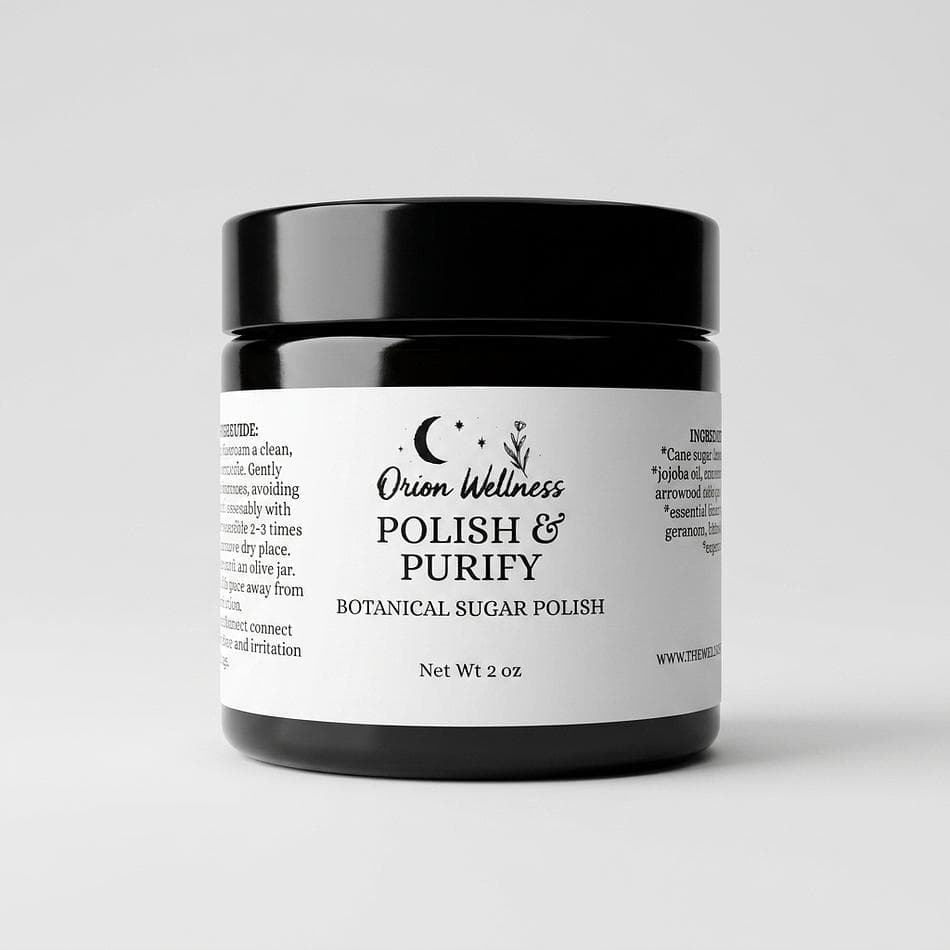 Facial Sugar Scrub Polish, Mango Butter & Arrowroot, Gentle Glow Exfoliator, 2 oz Jar