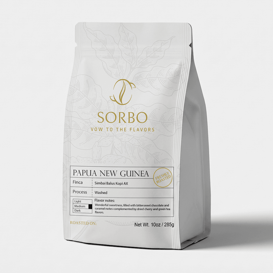 Single Origin Coffee Beans, Papua New Guinea Simbai, Washed Medium Roast, Red Fruit & Cocoa Notes, 10 oz Bag