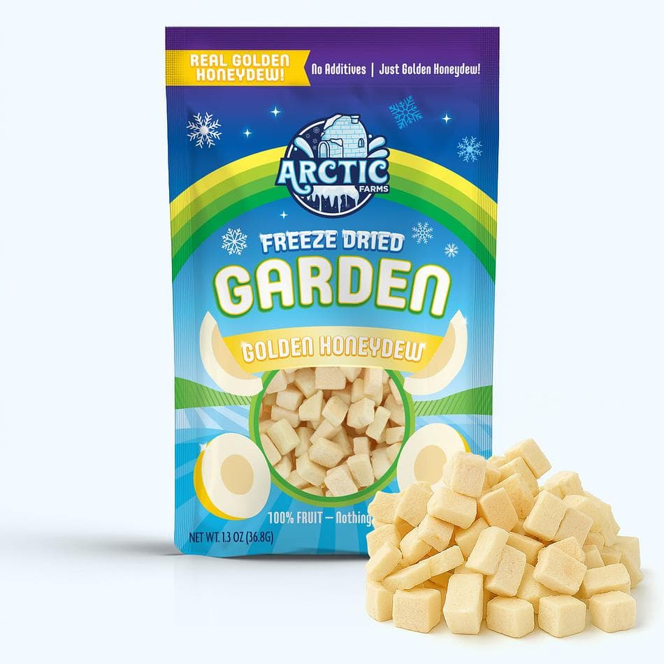 Freeze-Dried Golden Honeydew Melon, Sweet & Mellow Crunchy Fruit Snack, Large Resealable Bag (1.3 oz)