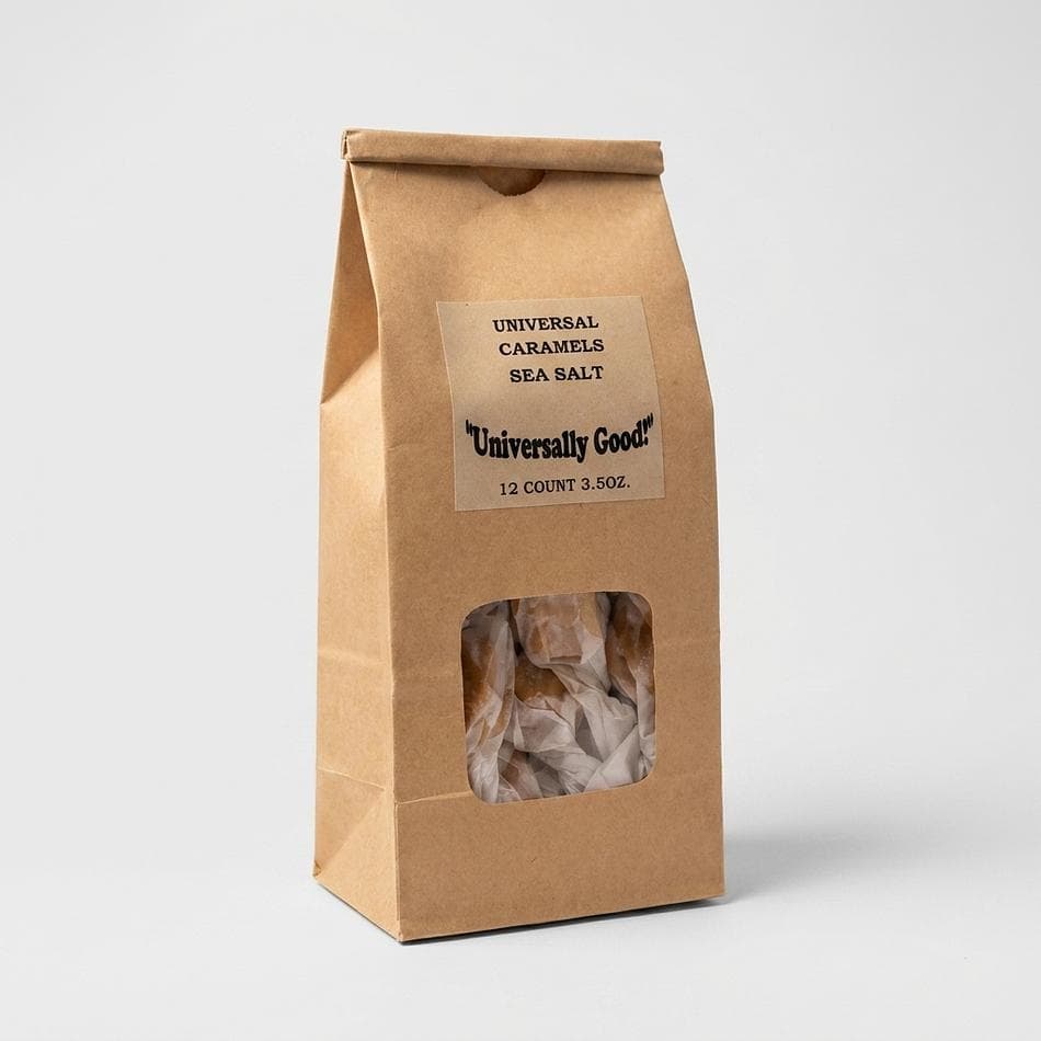 Dark Chocolate Vanilla Caramels, Real Butter & Fresh Cream, Melt-in-Your-Mouth, 32 Hand-Wrapped Pieces (Bag)