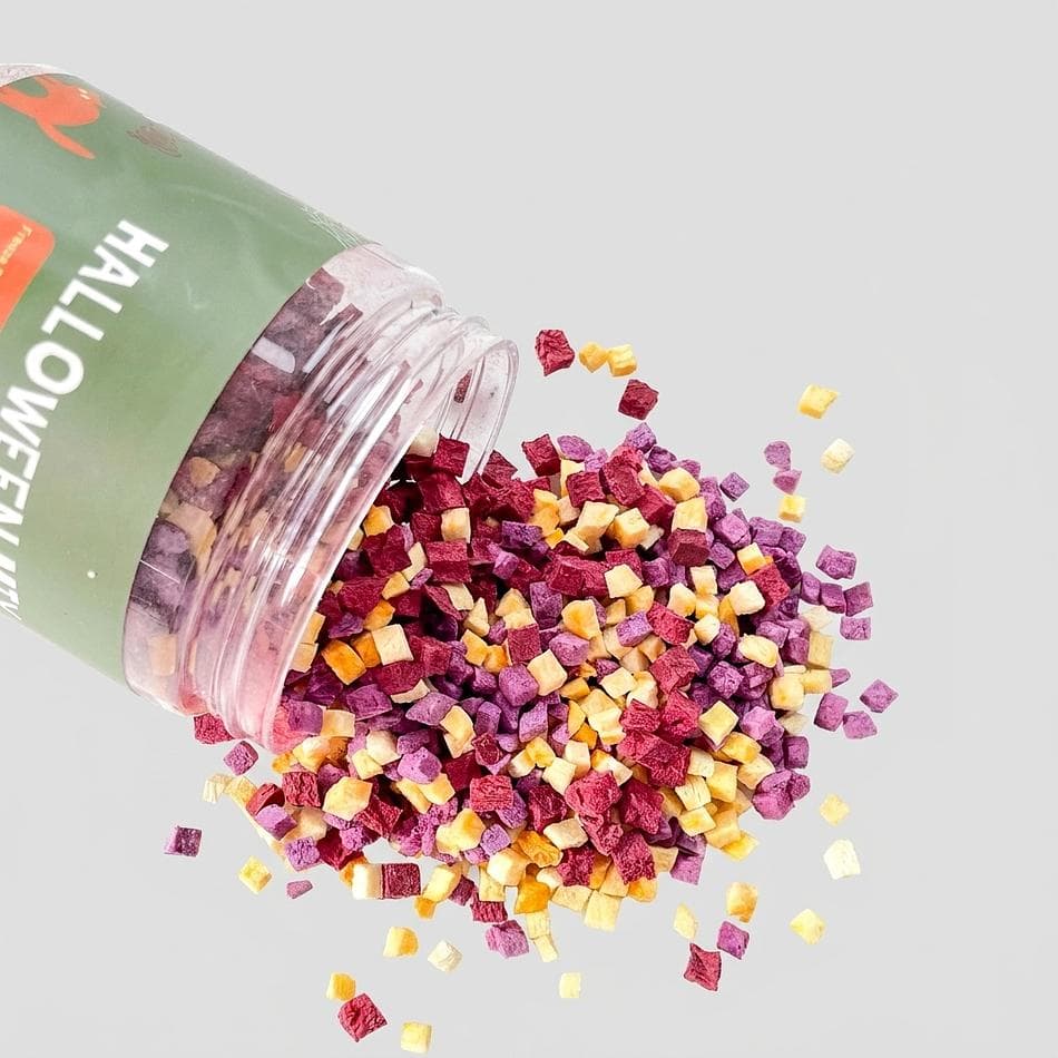 Freeze-Dried Dog Biscuit Mix, Pumpkin, Purple Sweet Potato & Beet, Limited Ingredient Crunchy Treats, Halloween Harvest Assortment