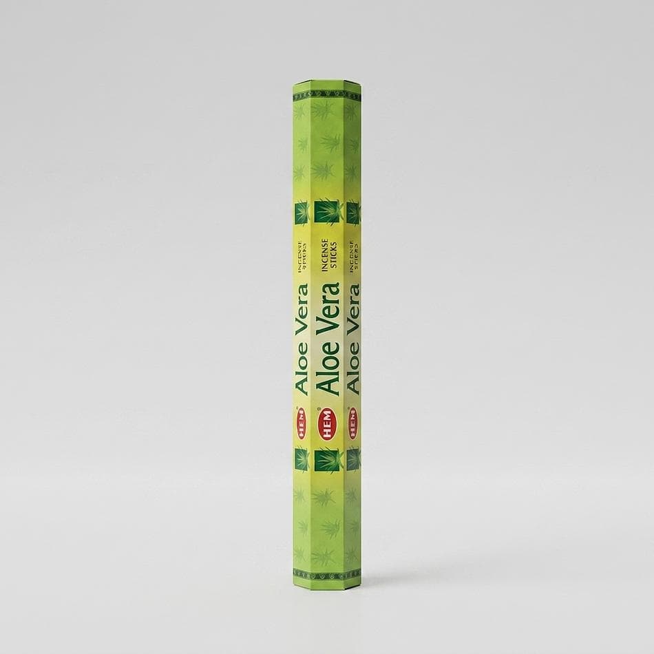 Aloe Vera Incense Sticks, Natural Fragrance, Stress Relief & Relaxation, 20 Sticks (Hexagon Pack)