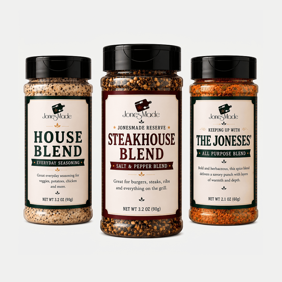Seasoning Blend Variety Pack, Garlic & Roasted Garlic Herbs, All-Purpose + Steakhouse Grill Rubs, 3 Bottles (3.2oz, 3.2oz, 2.1oz)