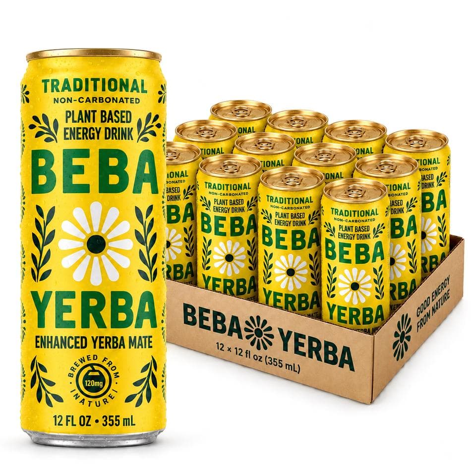 BEBA YERBA — Traditional Functional Yerba Mate Energy Drink (12-Pack)