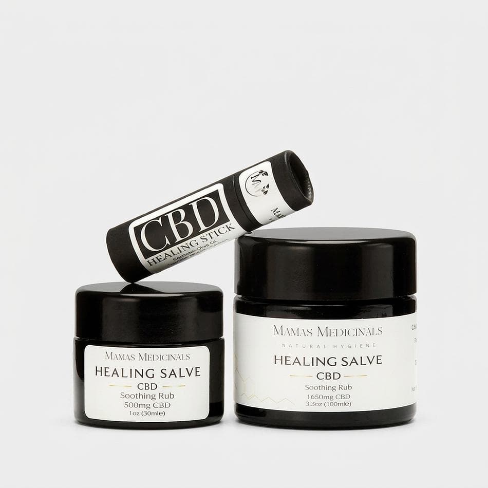 CBD Healing Salve, Nano CBD + Olive Oil & Beeswax, Skin & Muscle Relief Balm, Multi-Size (5mL/10mL Stick/30mL/100mL)