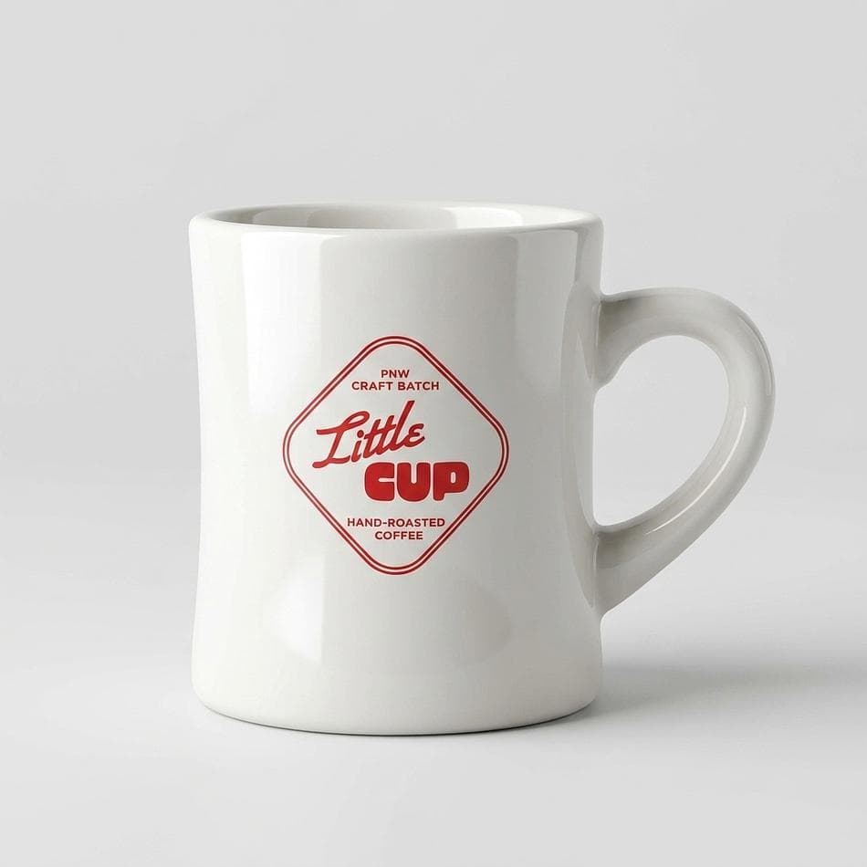 Ceramic Diner Coffee Mug, Sturdy Glazed Stoneware, Cozy Grip Handle, Microwave & Dishwasher Safe, 1 Mug