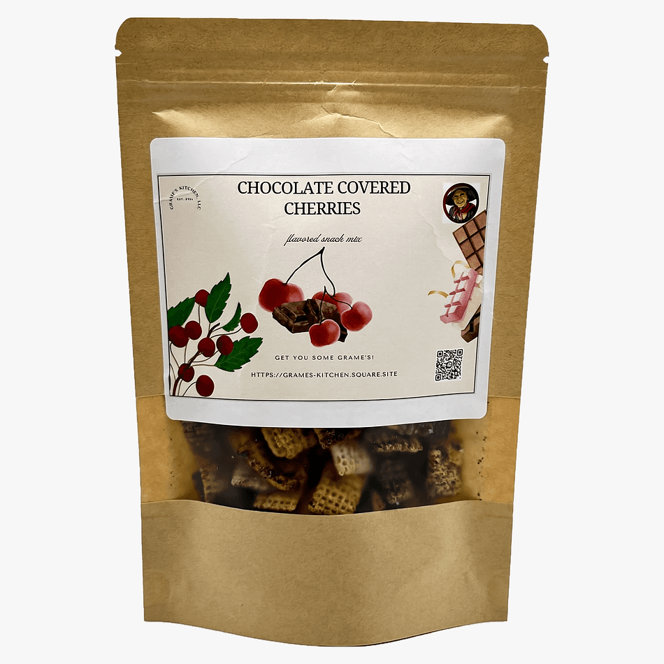 Chocolate Cherry Snack Mix, Nut-Free Option, Sweet & Crunchy Treat, 2.5 oz Bag (Wheat Pretzel or Gluten-Free)