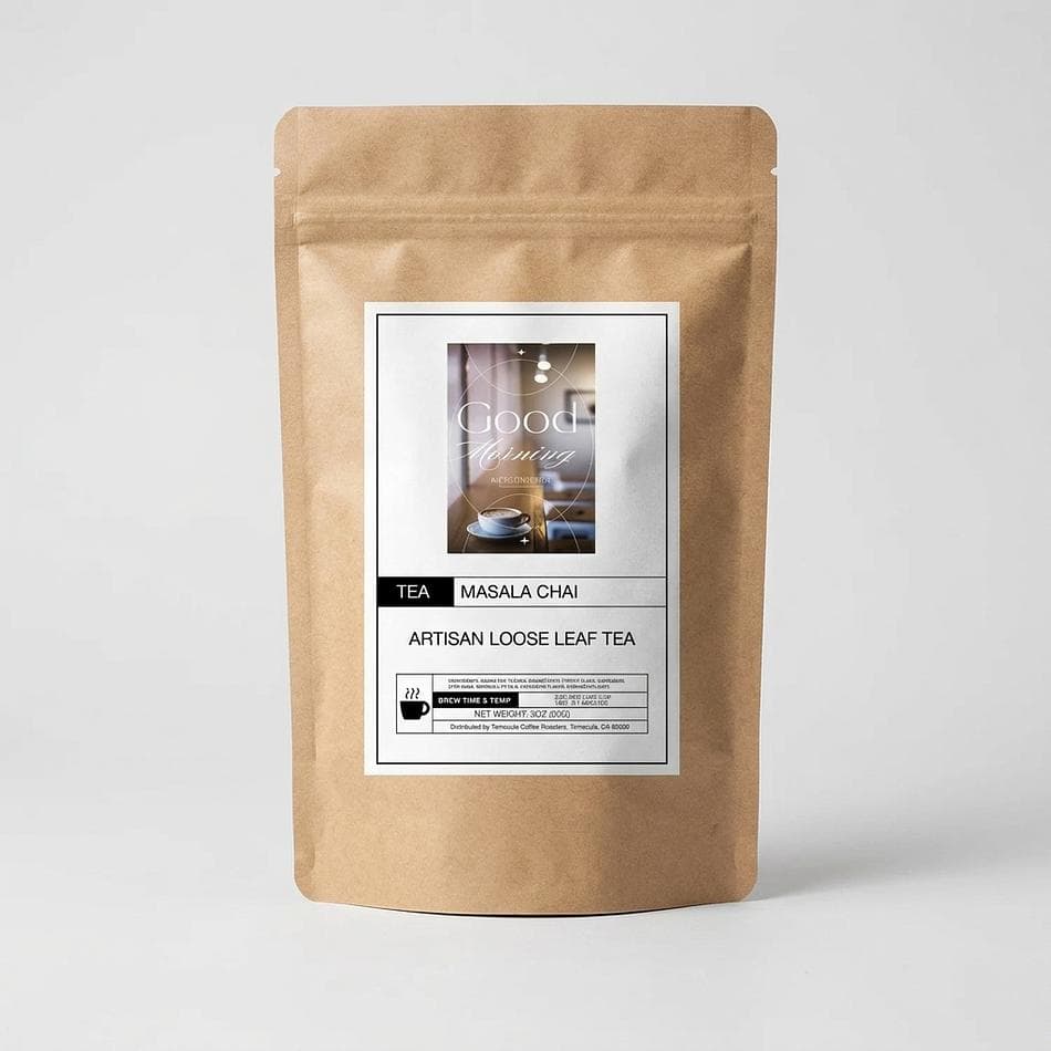 Masala Chai Loose Leaf Black Tea, Spiced with Cardamom & Cinnamon, Bold Aromatic Chai Blend, 3 oz