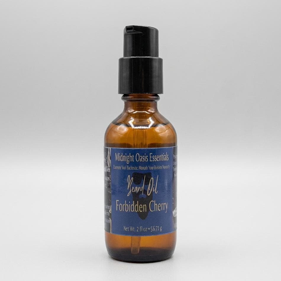 Beard Oil Conditioner, Argan & Sweet Almond + Avocado Oils, Softens Dry Itchy Beards, Cherry Vanilla Wood Scent, 1 oz