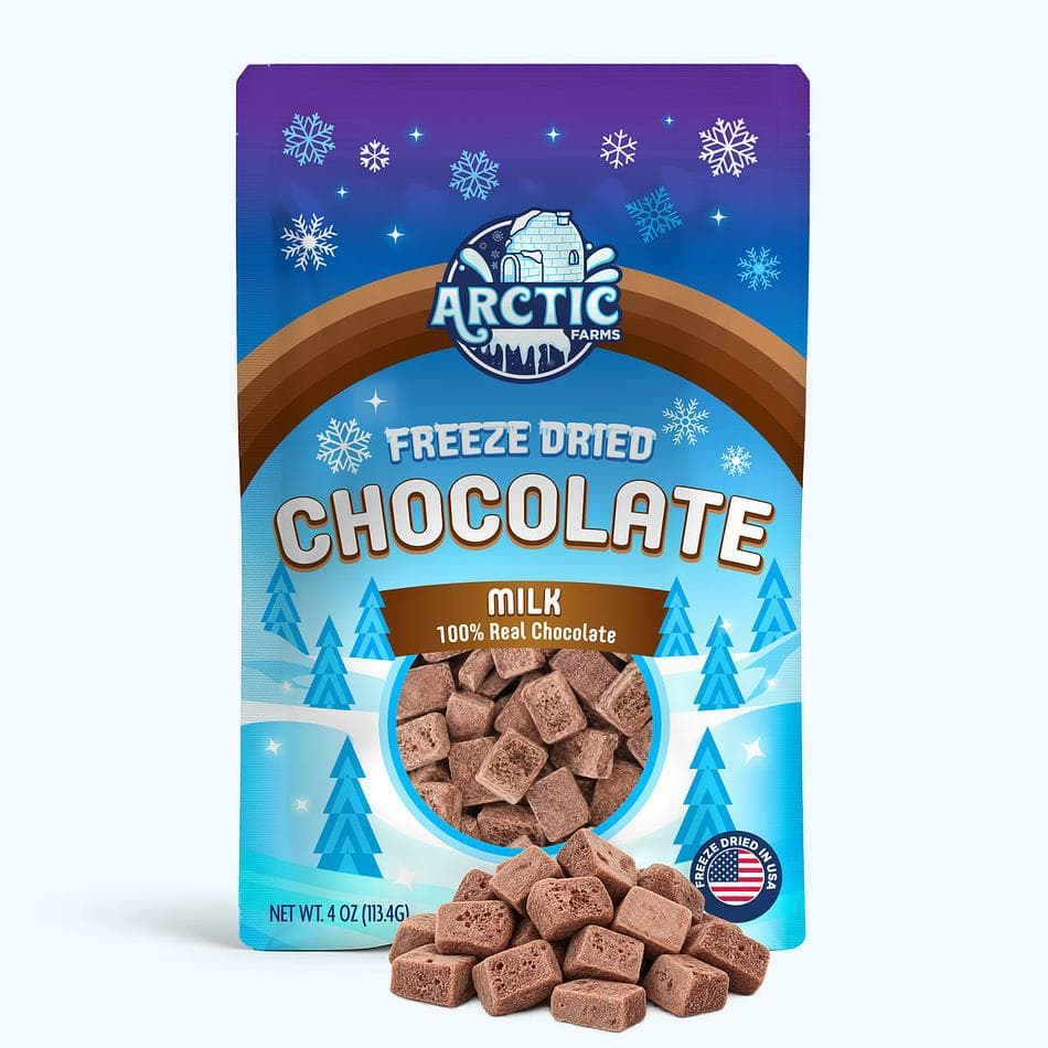 Freeze-Dried Milk Chocolate Bites, Real Cocoa Butter & Dairy, Crunchy Melt-In-Your-Mouth Snack, Large Resealable Bag (4 oz)