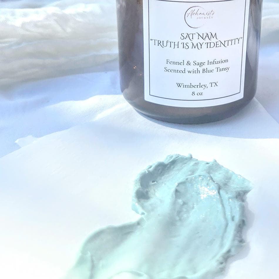 Sat Nam “Truth is my Identity,” Fennel, Sage & Licorice Root Body Cream scented with Blue Tansy + Spanish Sage + Clary Sage