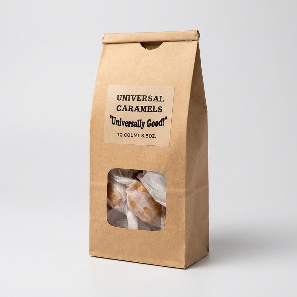 Dark Chocolate Swirled Vanilla Caramels, Real Butter & Cream, Melt-in-Your-Mouth Soft Candy, 12-Piece Bag