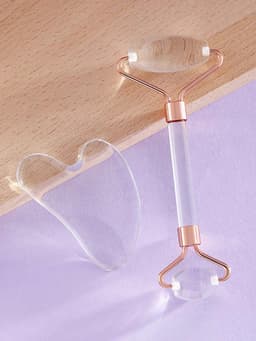 1pc Facial Roller Massager 1pc Gua Sha Board-14