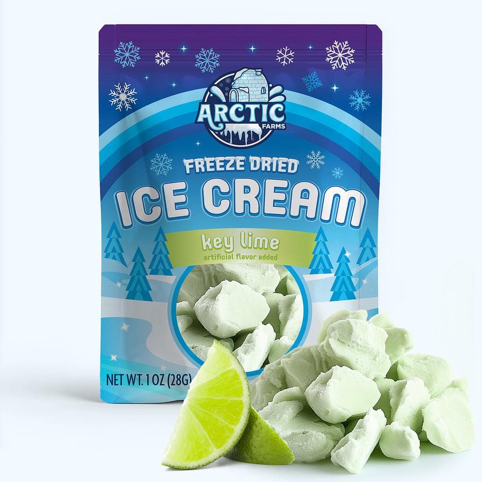 Freeze-Dried Ice Cream Bits, Key Lime, No-Melt Crunchy Snack, Shelf-Stable, Resealable Bag (1 oz)