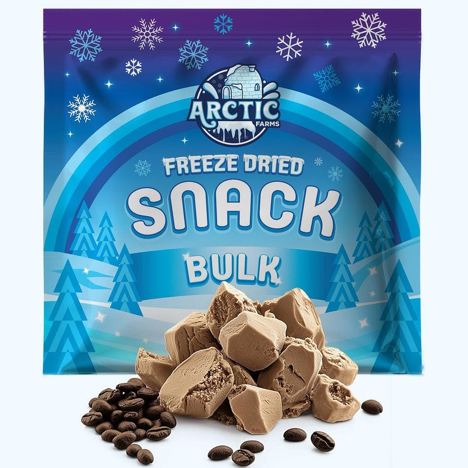 Freeze-Dried Coffee Ice Cream Bites, Cream & Egg Yolks, Clean 5-Ingredient Crunch, Shelf-Stable Snack, Bulk Bag (1 lb)