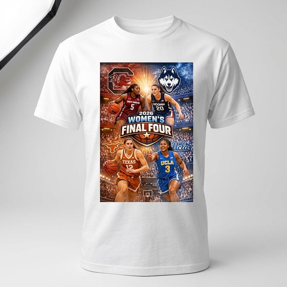 Unisex Graphic T-Shirt, 100% Preshrunk Cotton (Gildan 5000), NCAA Women’s Final Four Design, Sizes S–5XL