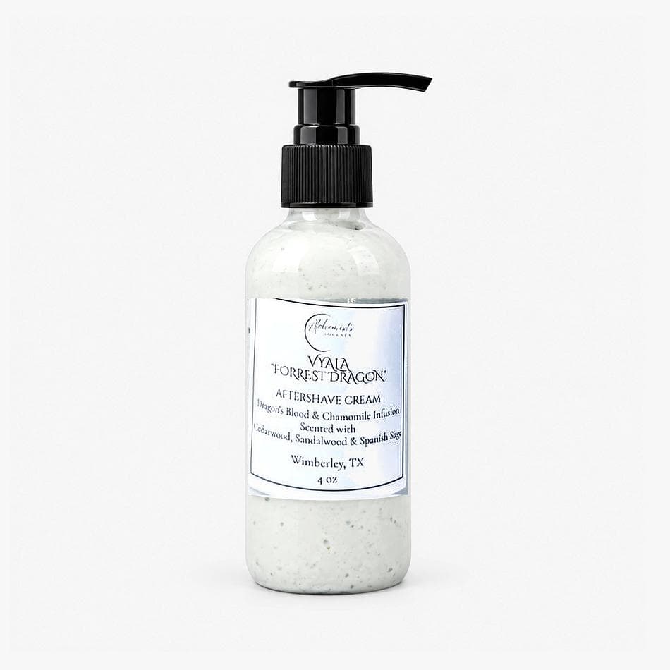 Vyala “Forrest Dragon” After Sun & Aftershave Cream Featuring Green Spirulina-Infused Aloe, Dragon’s Blood Resin, Borage Oil & Rice Filtrate