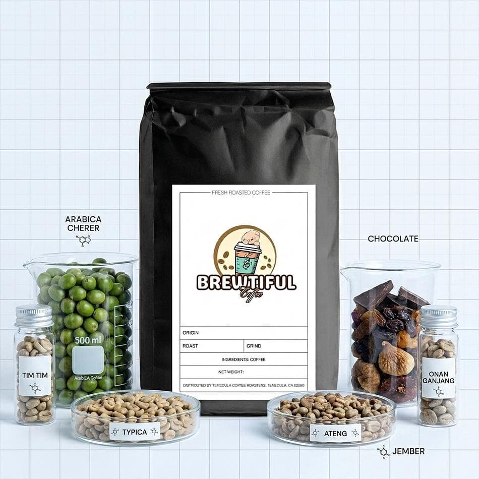 Sumatra Coffee Beans, Wet-Hulled (Giling Basah), Dark Chocolate & Dried Fruit, Syrupy Body, 12 oz Whole Bean