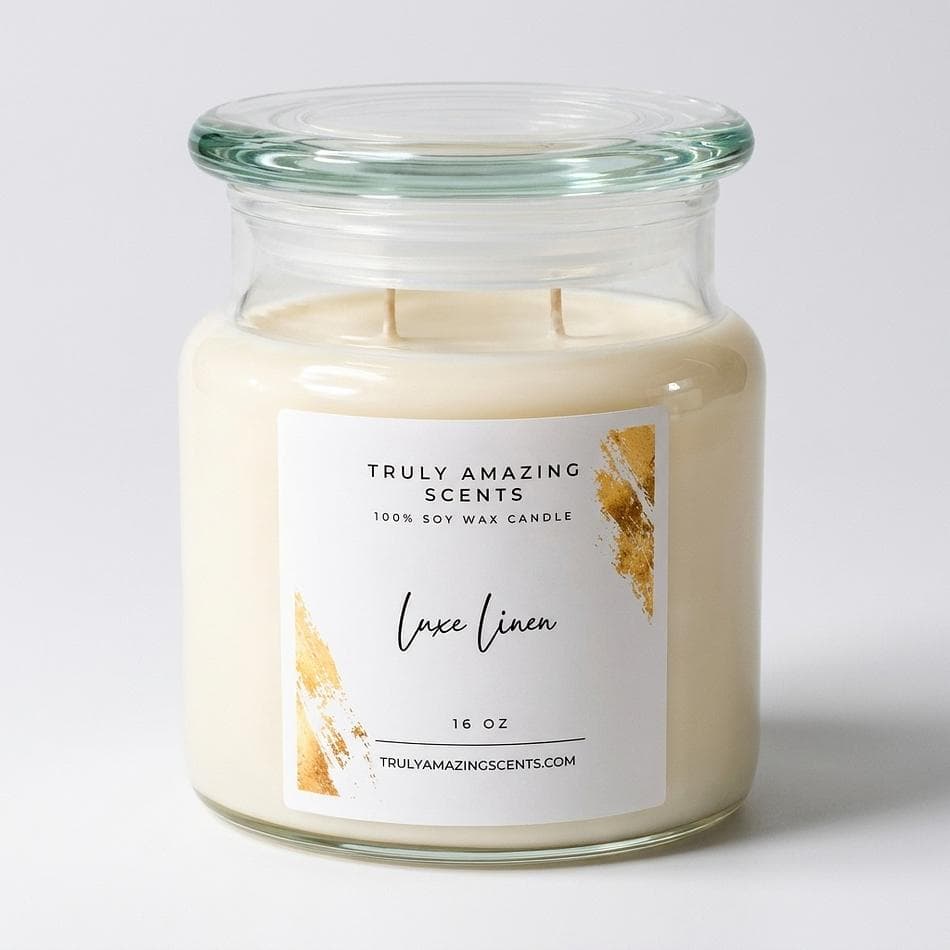 Soy Candle + Room Spray Bundle, White Tea/Lavender/Mahogany Scents, Long-Lasting Home Fragrance, 16 oz Candle Set