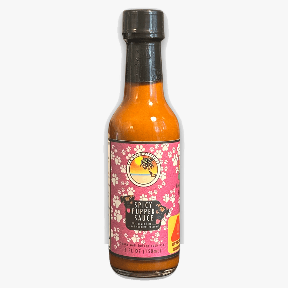 Spicy Pupper Sauce | Chile de Árbol Hot Sauce, White Vinegar & Garlic, Up-Front Heat for Tacos & Eggs, 5 oz Bottle