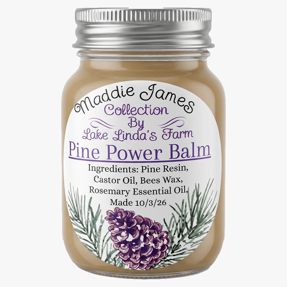 Pine Resin Salve Balm, Pine Resin + Beeswax + Castor Oil, Dry Skin & Working Hands, 2 oz Glass Jar