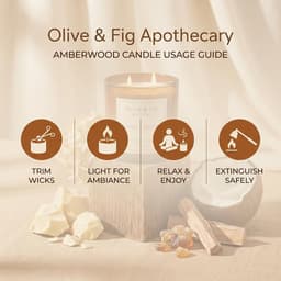 Olive & Fig Apothecary Amberwood scented 2-wick 11 oz candle-2