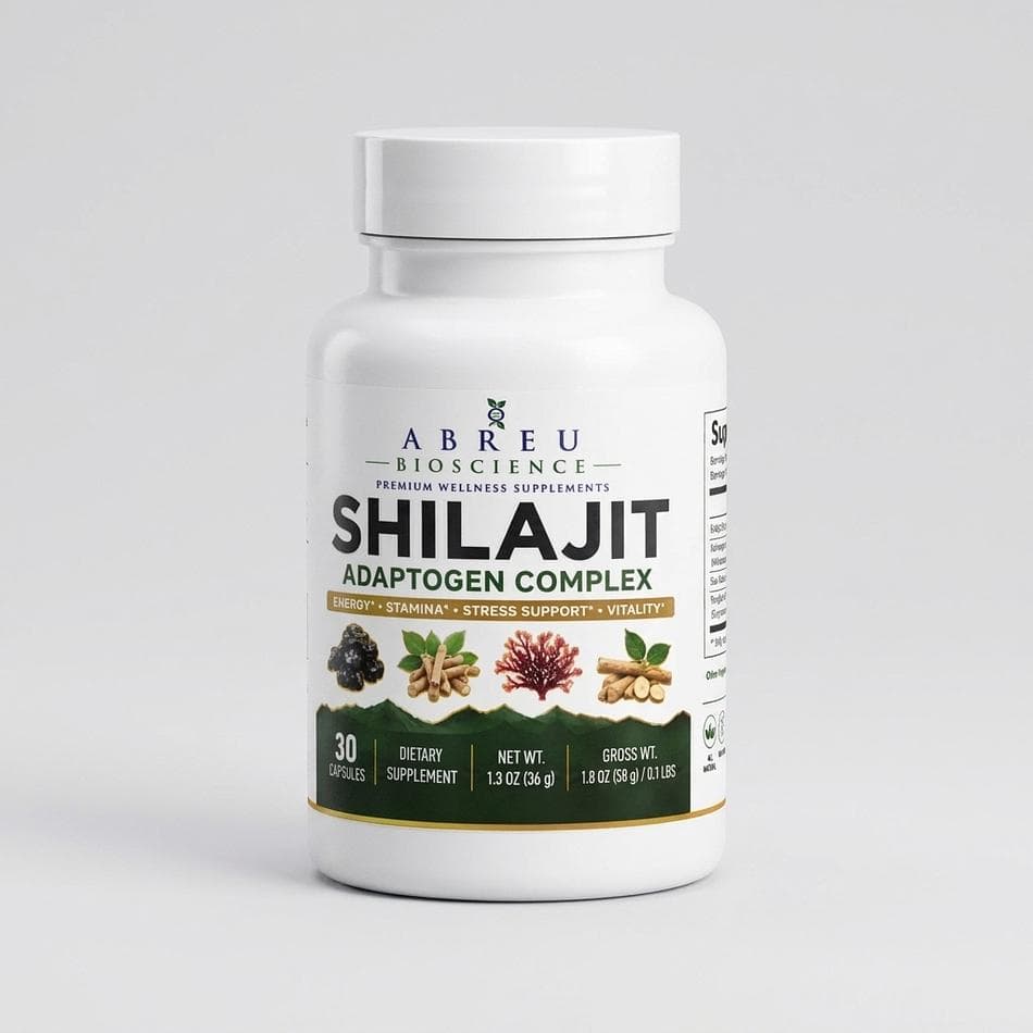 Shilajit Adaptogen Capsules, Shilajit + Ashwagandha + Tongkat Ali + Sea Moss, Focus & Stamina, 30 Capsules
