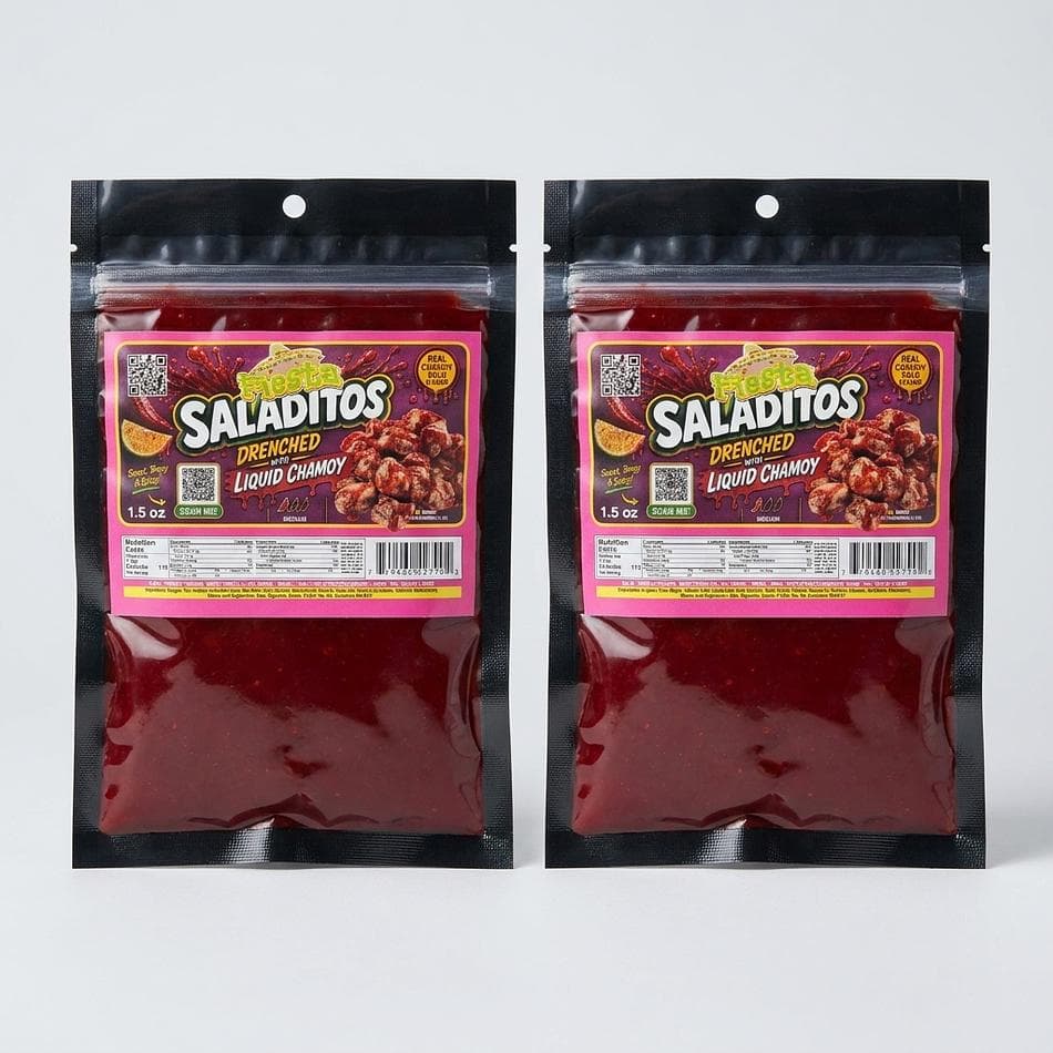 Chamoy Saladitos (Salted Dried Plums), Sweet & Spicy Snack, 2-Pack, Party Candy Garnish