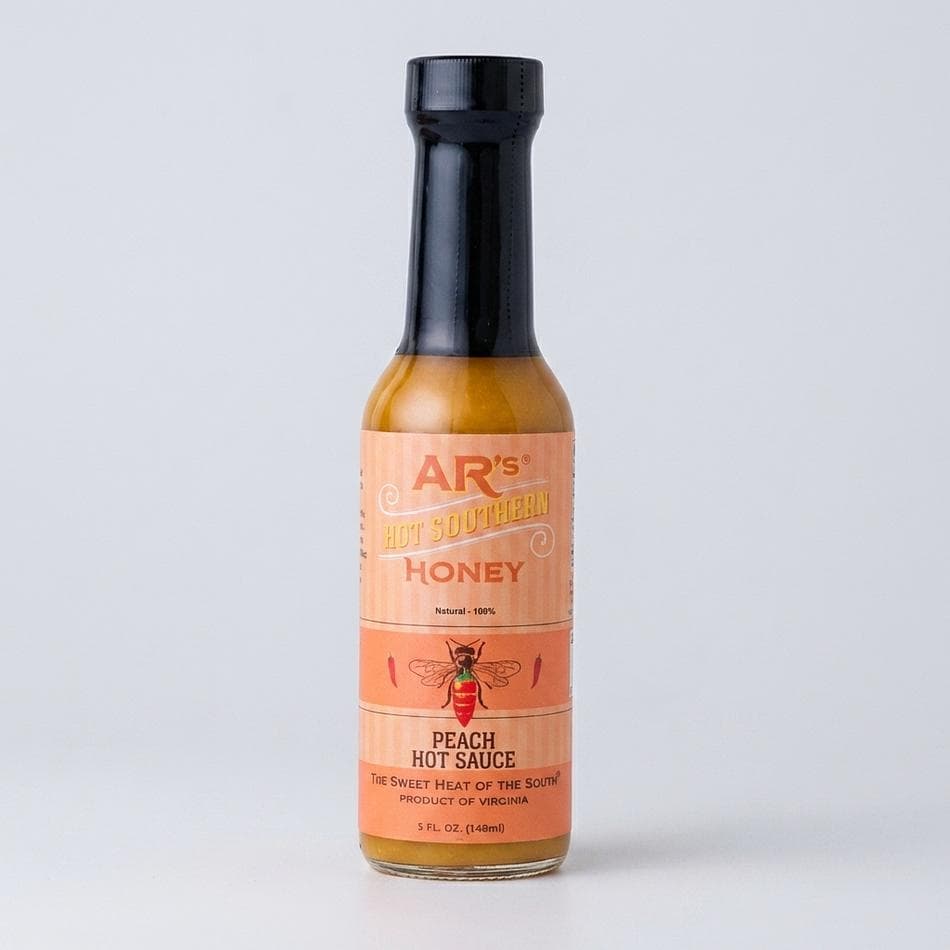 Hot Honey & Peach Hot Sauce Bundle, Chile de Arbol + Habanero + Peach, Sweet Heat Variety Pack, 3 Bottles