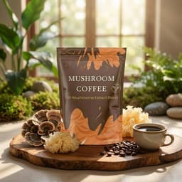 Instant Mushroom Coffee with Turkey Tail and Tremella Extracts - Energize and Hydrate | 6.35 oz|-7