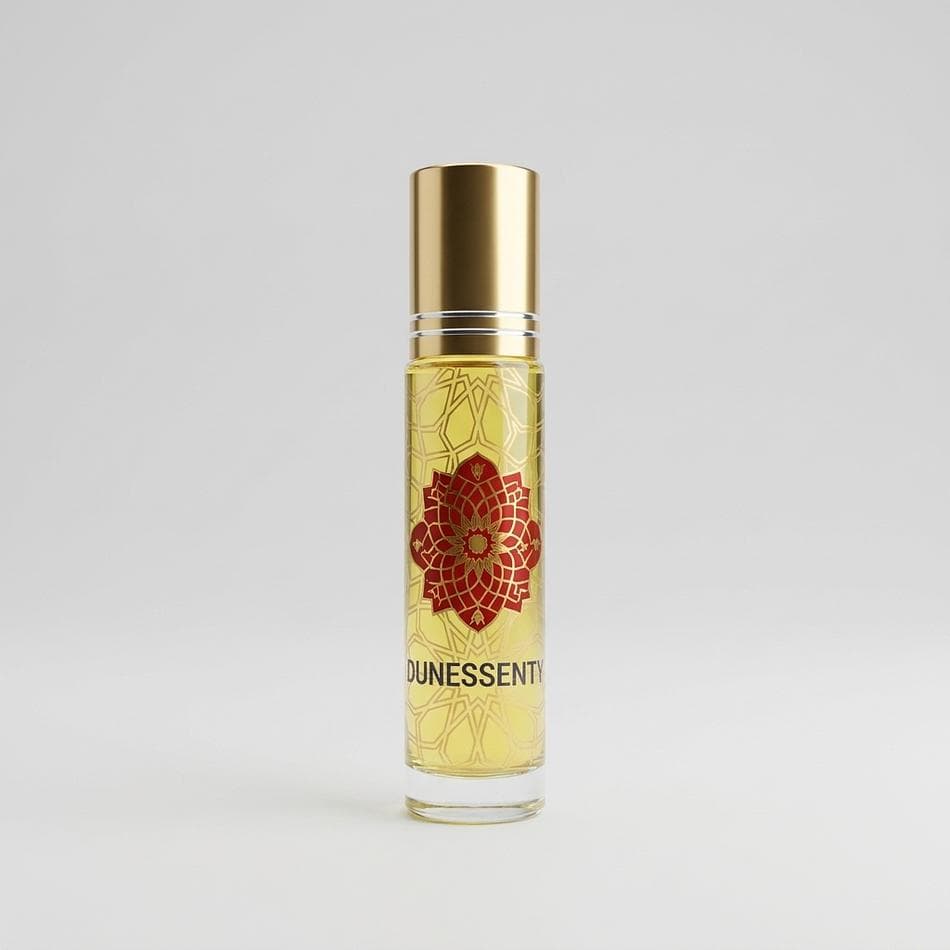 Body Perfume Oil Roll-On, Lemon & Jojoba, Citrine Crystal Infused, Uplifting Citrus Scent, 10 ml