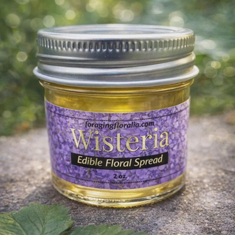 Floral Jelly Spread, Wisteria Blossom, Delicate Spring Flavor, Small-Batch 2 oz Jar