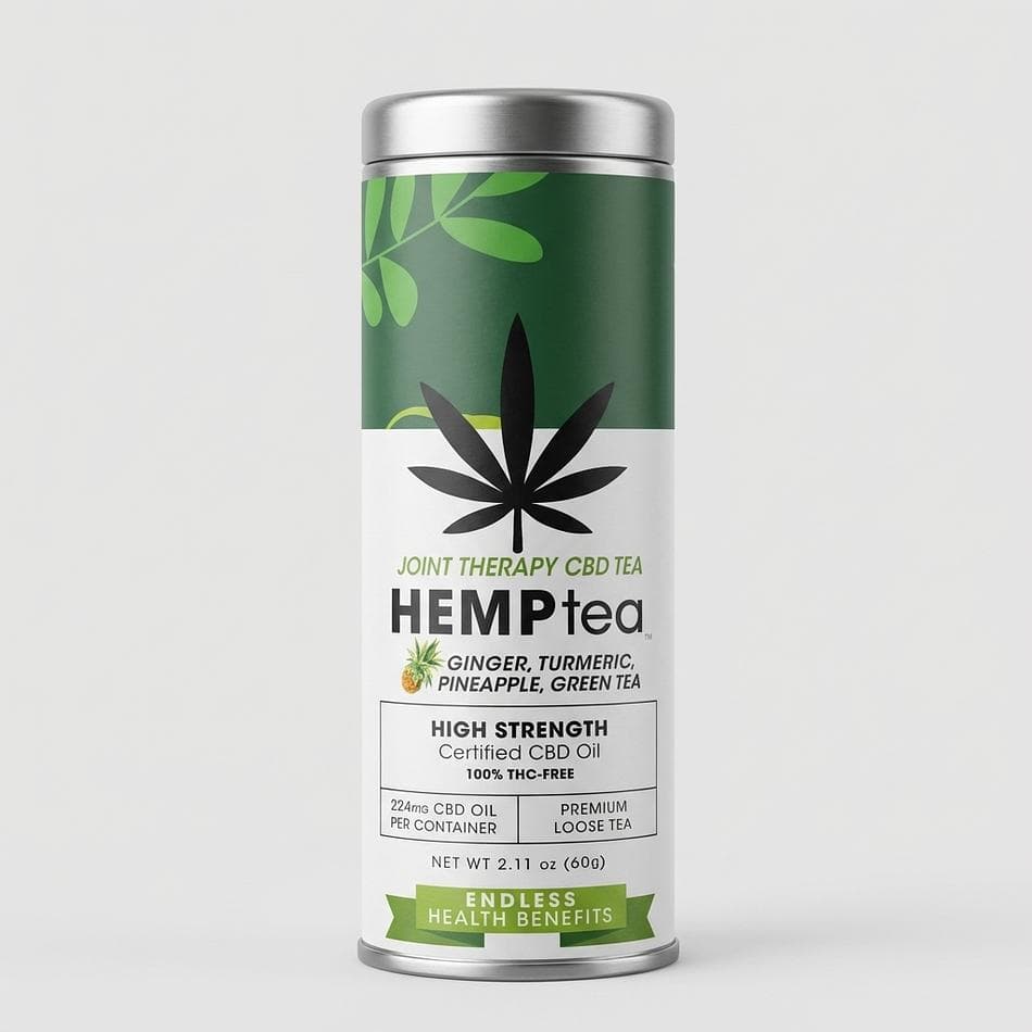 CBD Green Tea, Ginger & Turmeric + Pineapple, Joint Support Blend, Tea Bags (Pack Size Listed)