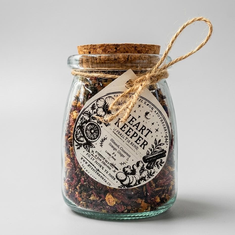 Loose Leaf Herbal Tea Blend, Hibiscus & Ceylon Cinnamon, Heart-Warming Wellness Ritual, 1.2 oz Jar