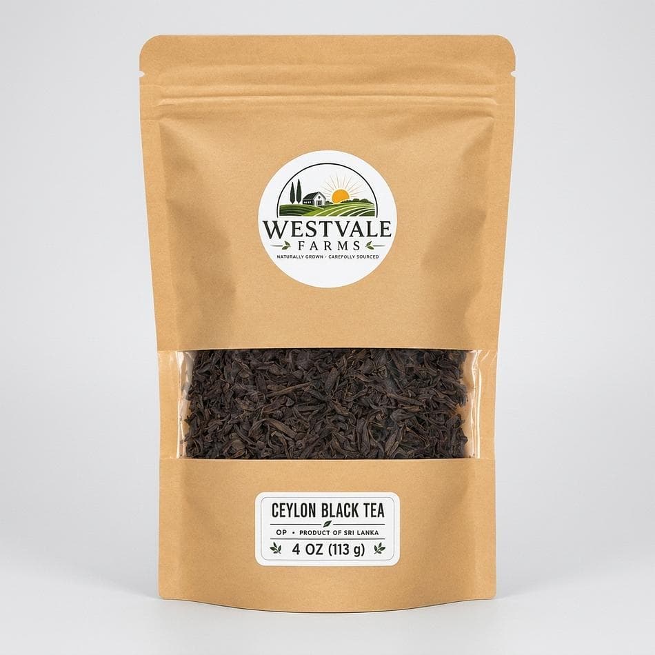 Ceylon OP Whole Leaf Black Tea, Single-Origin Sri Lanka, Aromatic Balanced Cup, Loose Leaf, 4 oz