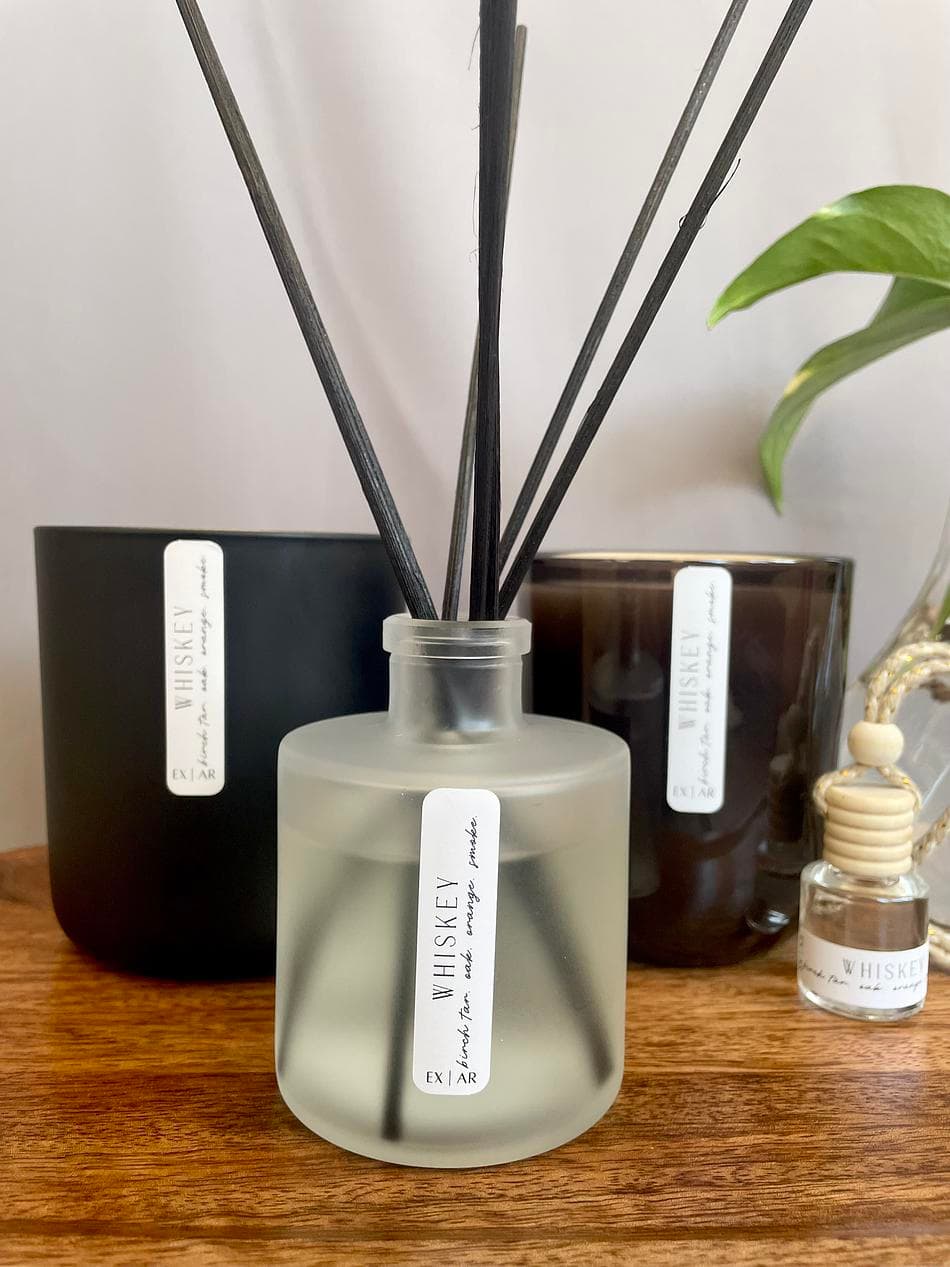 WHISKEY | 6fl oz. Reed Diffuser | Birch Tar. Oak. Orange.