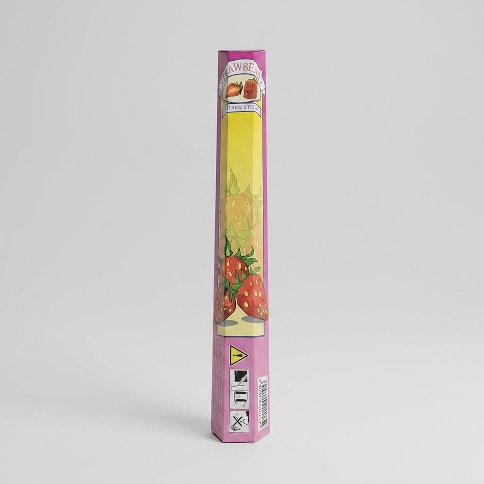 Strawberry Incense Sticks, Hexagon Tube, Sweet Fruity Aroma for Relaxation, 20 Sticks