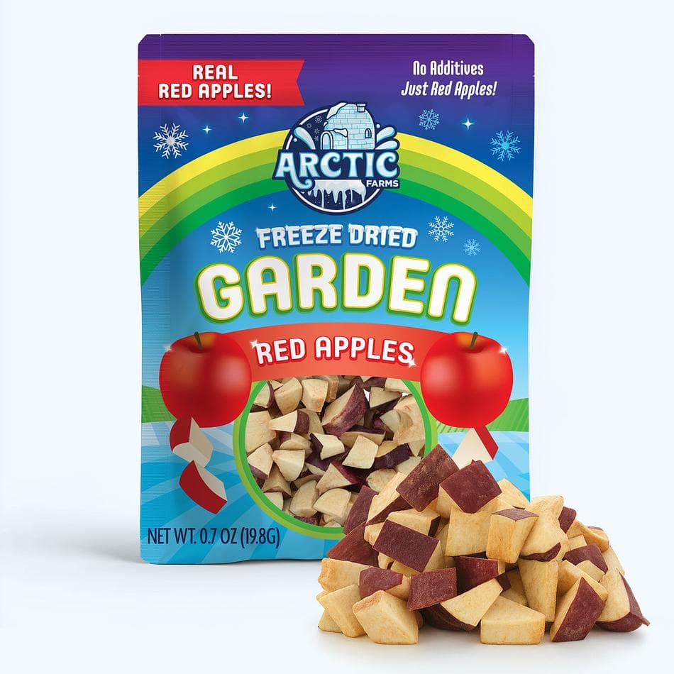 Freeze-Dried Red Delicious Apple Pieces, Naturally Sweet, Soft-Crisp Fruit Snack, Resealable Bag (0.7 oz)