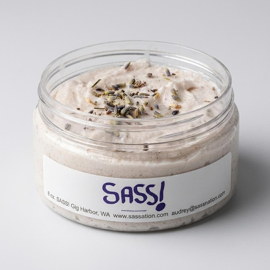 Body Scrub, Orange & Lavender, Hydrating Exfoliator for Hands Face & Body, 1 Jar